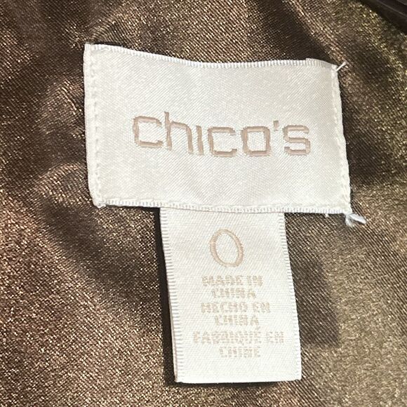 Chicos Faux Fur Vest Womens Small Zip Up Front Stripes Lined Winter Mob Wife - Picture 6 of 12